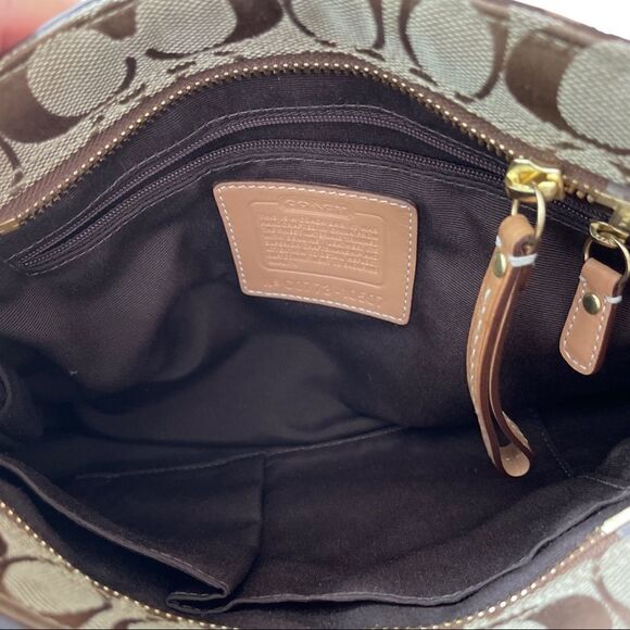 Vintage Coach Hampton Signature Jacquard Brown & Tan Satchel C0773-10507 - Picture 10 of 14